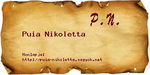 Puia Nikoletta névjegykártya
