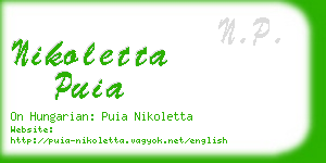 nikoletta puia business card